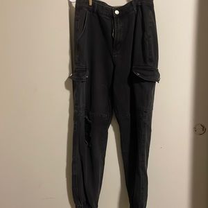 Black ripped cargoes